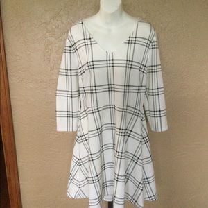 Madison Jules Black and White Plaid Dress XXL